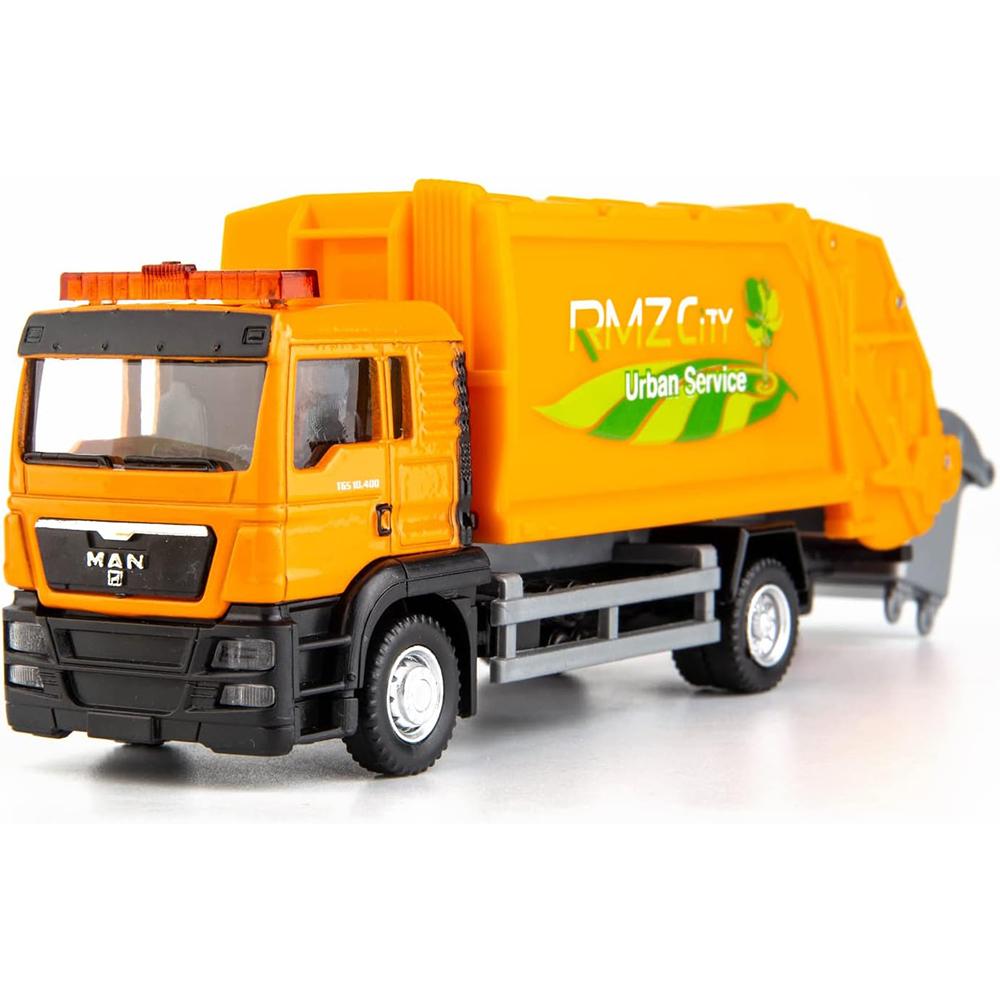 1/64 Man Garbage Truck Trash Bin Model Car Diecast Gift Toy Vehicle Kid