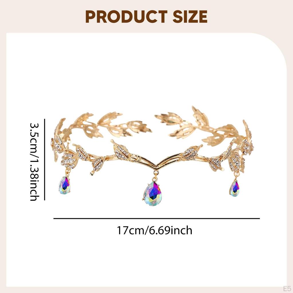 Bridal Rhinestone Forehead Headband Head Chain for Halloween Prom Girls Red