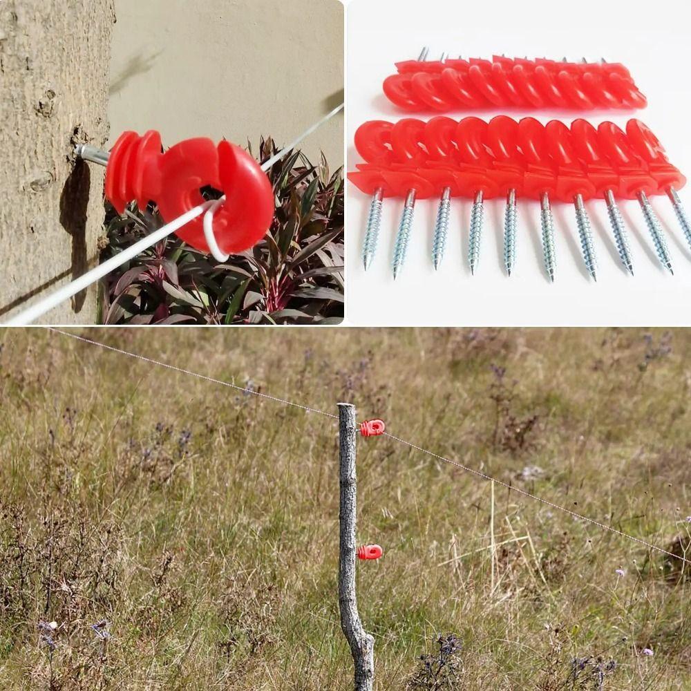 100Pcs Great Insulation Fence Ring Insulator Angled Slot Electric Fencing Insulators Horse Fencing