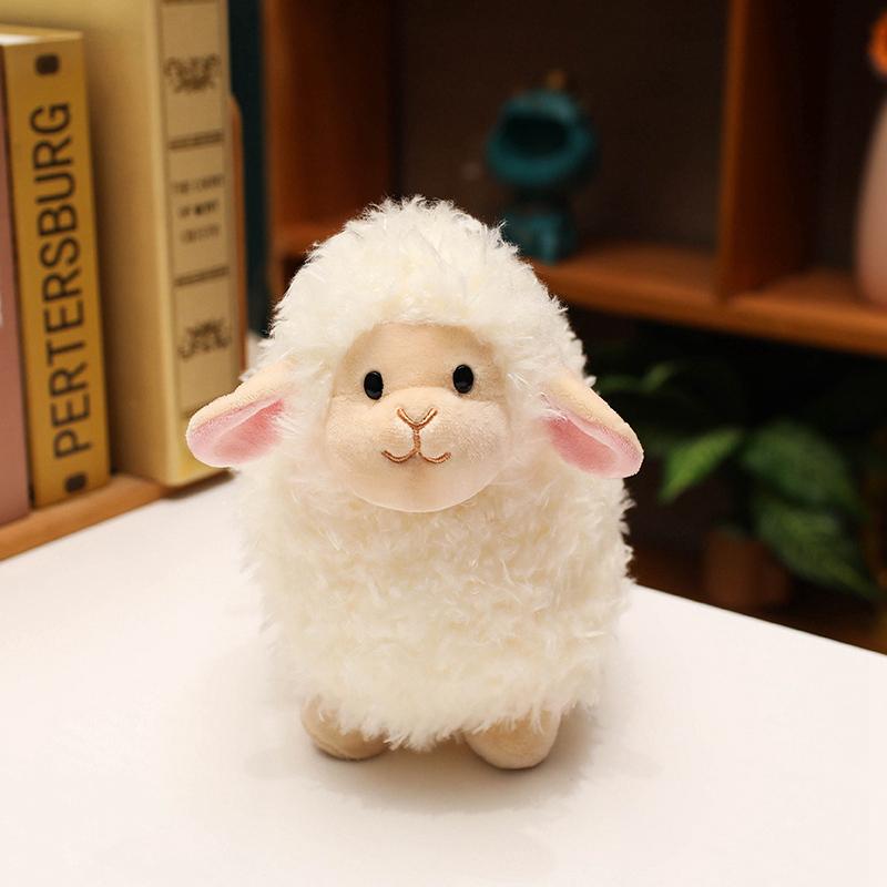 Cuddly Angel Baby Sheep Plush Toys Cozy Fluffy Cartoon Sheep Doll Warm Children Appease Doll Kawaii Room Decor Birthday Gift