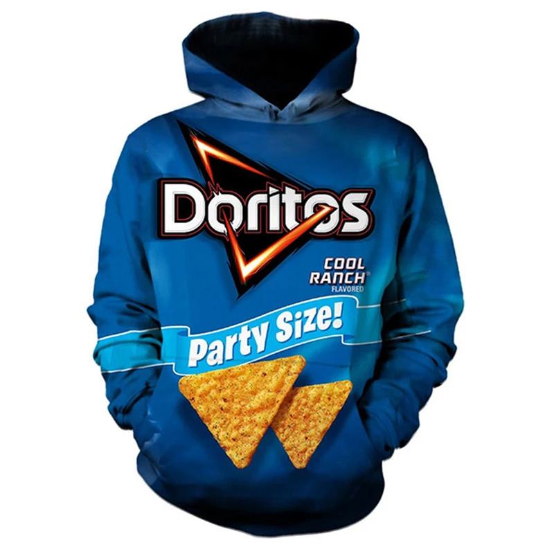 

Худі Чіпси Закуски Пакети Смішні 3D Принт Худі Чоловічі Жіночі З капюшоном Оверсайз Худі Пуловер Худі Пальто 3XL