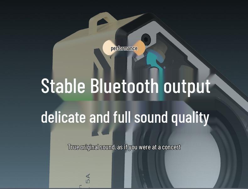 Compact Wireless Bluetooth Speaker - High Quality, Portable Outdoor Mecha Subwoofer V2, Mini Desktop Trendy Play