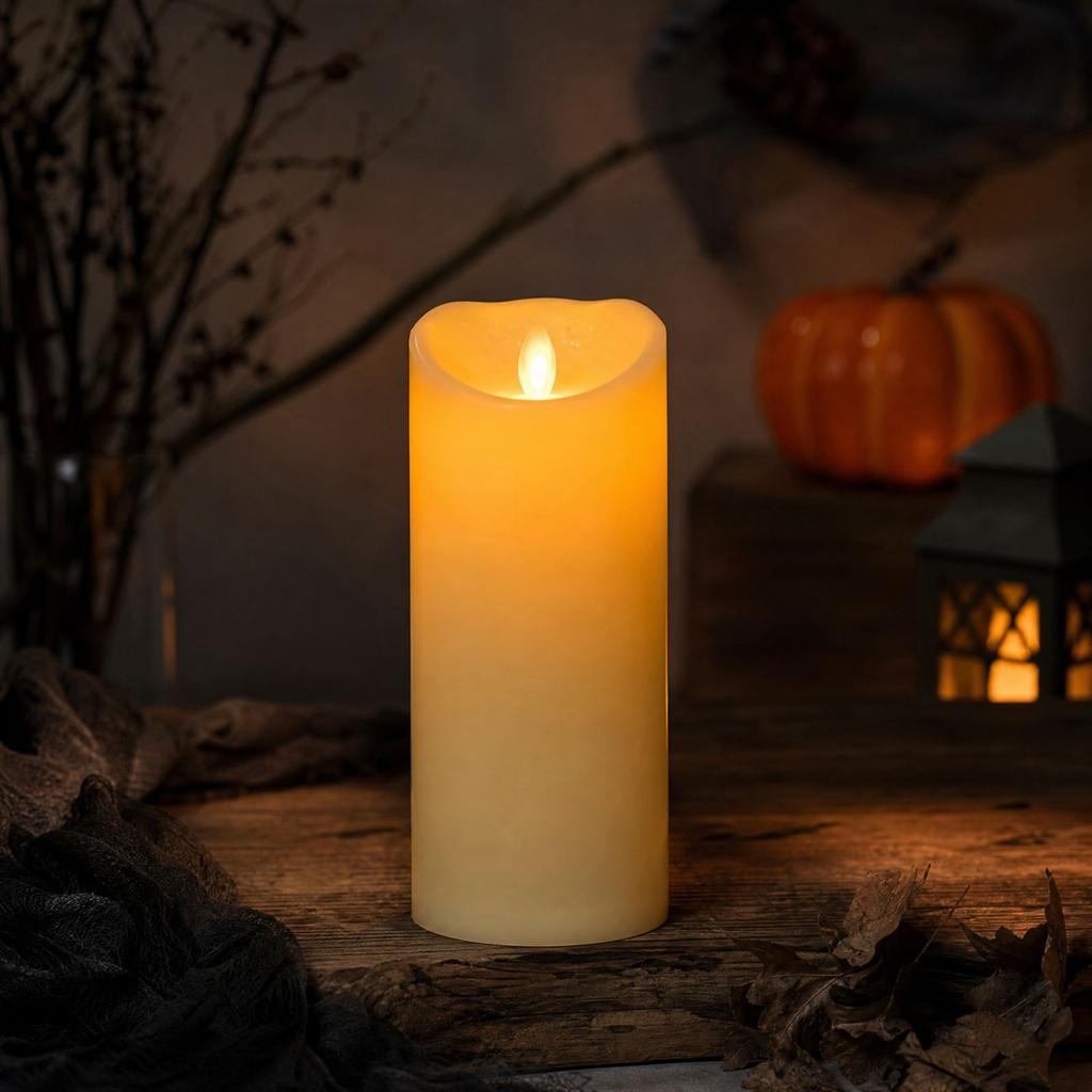 Rechargeable Electronic Candles for Halloween Decor, Flameless Battery Powered Candles for Home Party and Holiday Tabletop Decoration