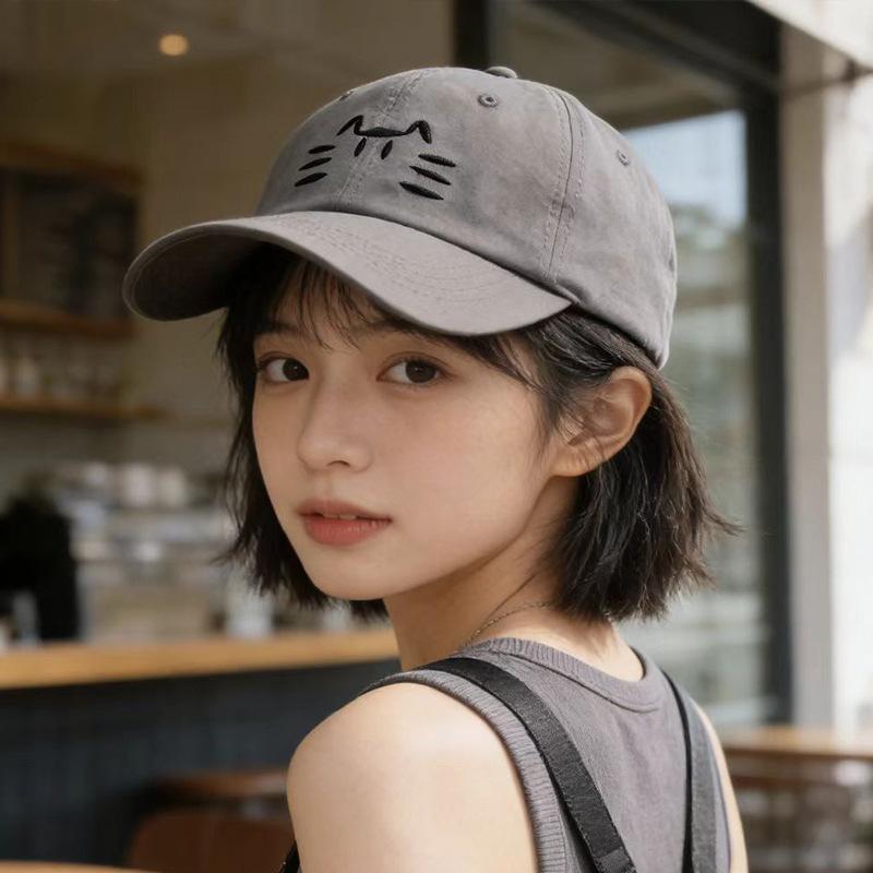Schoolgirl cute wind show face small sun hat outdoor travel sun protection cap