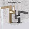 Modern Basin Faucet Matte Gray Brass Bathroom Waterfall Sink Faucet Brushed Gold Hot Cold Washbasin Faucet Mixer Water Tap Crane