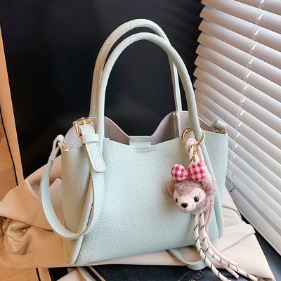 Spring and Summer Leisure Niche Simple Lychee Pattern Portable Vegetable Basket Bag Women Commute To Work Versatile Messenger Bag