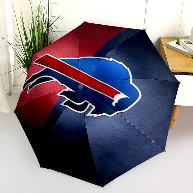 Buffalo Bills pattern, automatic folding umbrella, portable and foldable design, 8 ribs, a Christmas or birthday gift.