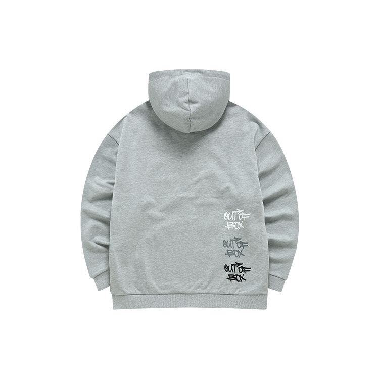 Fila Fusion Large Logo Zip-Up Hoodie Jacket Men jackets Cloud-Gray Flower-Gray T11U216501FMG