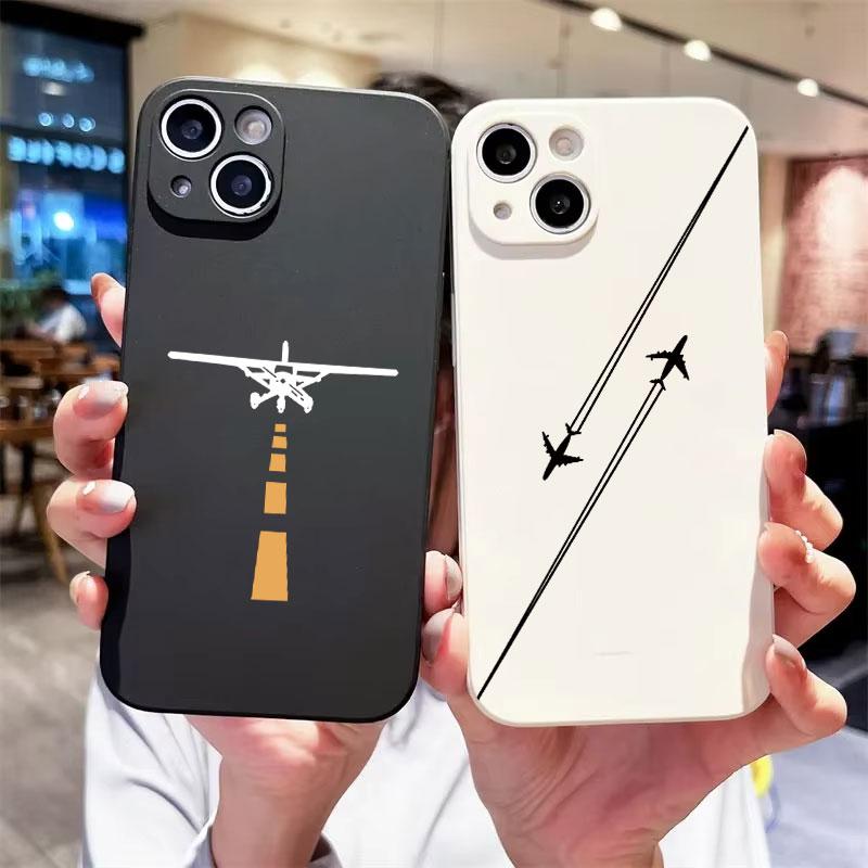 Premium Airplane Pattern Phone Case For iPhone16 15 Pro Max Cases iPhone 13 11 12 14Pro XS Max 7 8 Plus XR X Soft Silicone Cover