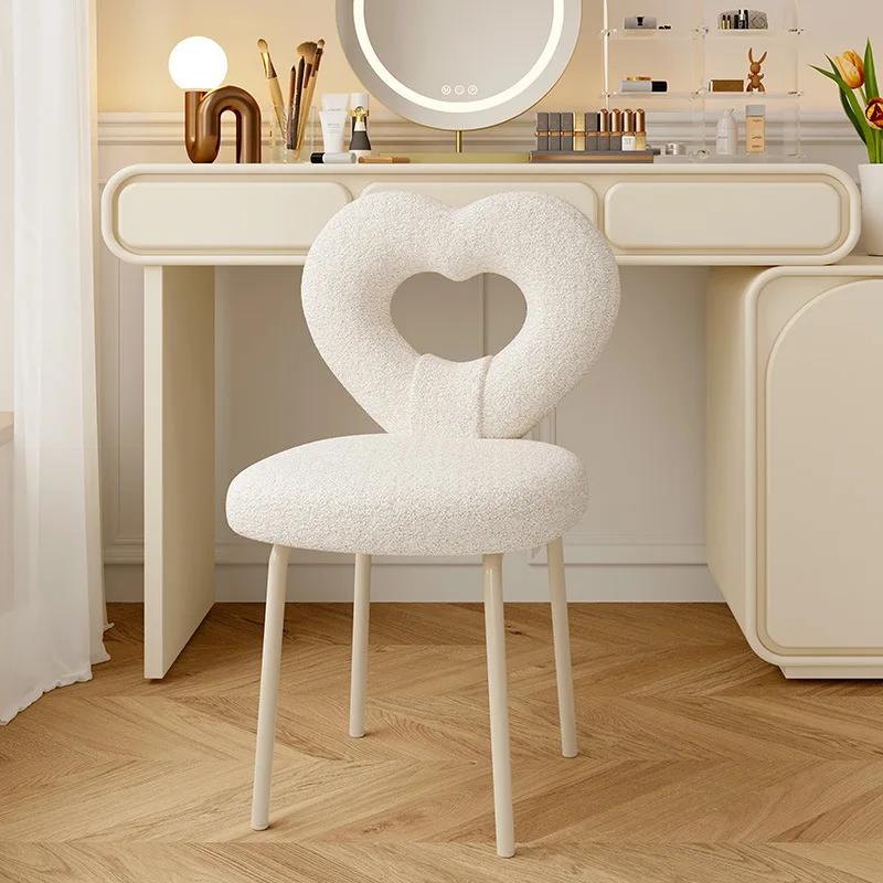 Household Makeup Stool Dressing Chair Girl Bedroom Cream Style Cute Vanity Stools Adjustable Rotating Nail Chair Ottomans Bench