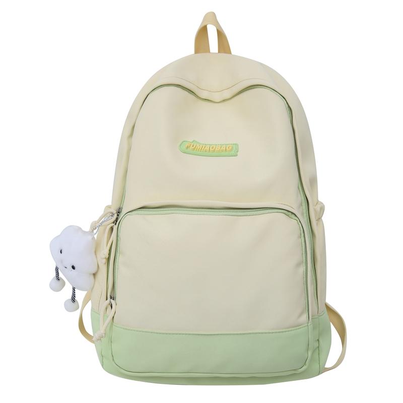 Lightweight Large Capacity Student Schoolbag Women Color Block Backpack