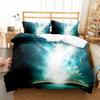 Magic Book Duvet Cover Set Purple Light Book Comforter Cover Lightweight Polyester Quilt Cover with Pillowcase for Boys Teens