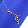 Purple Gold Inlaid Zircon Letter Pendant Women'S Fashion Rose Gold Clavicle Chain