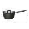 [Officially Imported] Fiskars 20cm Saucepan (with Lid), Induction/Gas Compatible, Non-Stick, "Hard Face" 1052235