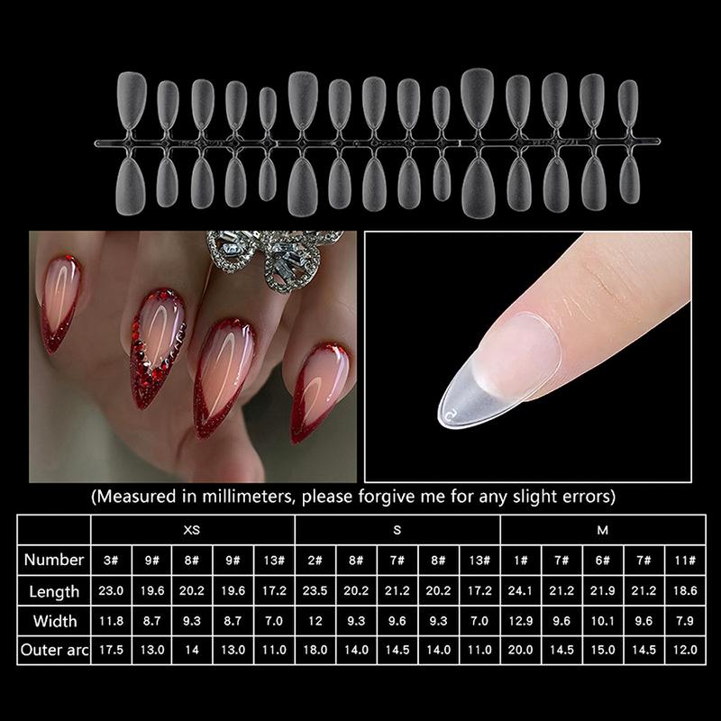 24Pcs Traceless Matte Fake Nails No Polishing Press On False Nails Long Short Design High Matt Soft Gel Nail Tips For Extension