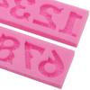 2Pcs Silicone Mold Set Non-stick Muffin Fondant Cake Chocolate Mold Heat-resistant 3D Number Shape 0-9 Numbers Embossing Baking Molds