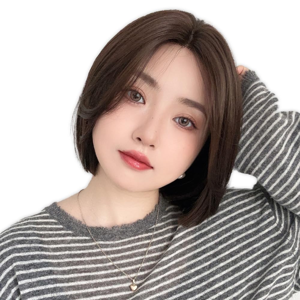 Wig Bob Short Full Wig Center Part Parted Partially [Brightlara] Women's Hand-Planted hf1963-CR