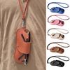 1PC Waterproof Sunglasses Bag Portable Hanging Neck Glasses Storage Case Fashion PU Leather Eyeglasses Pouch For Women Men