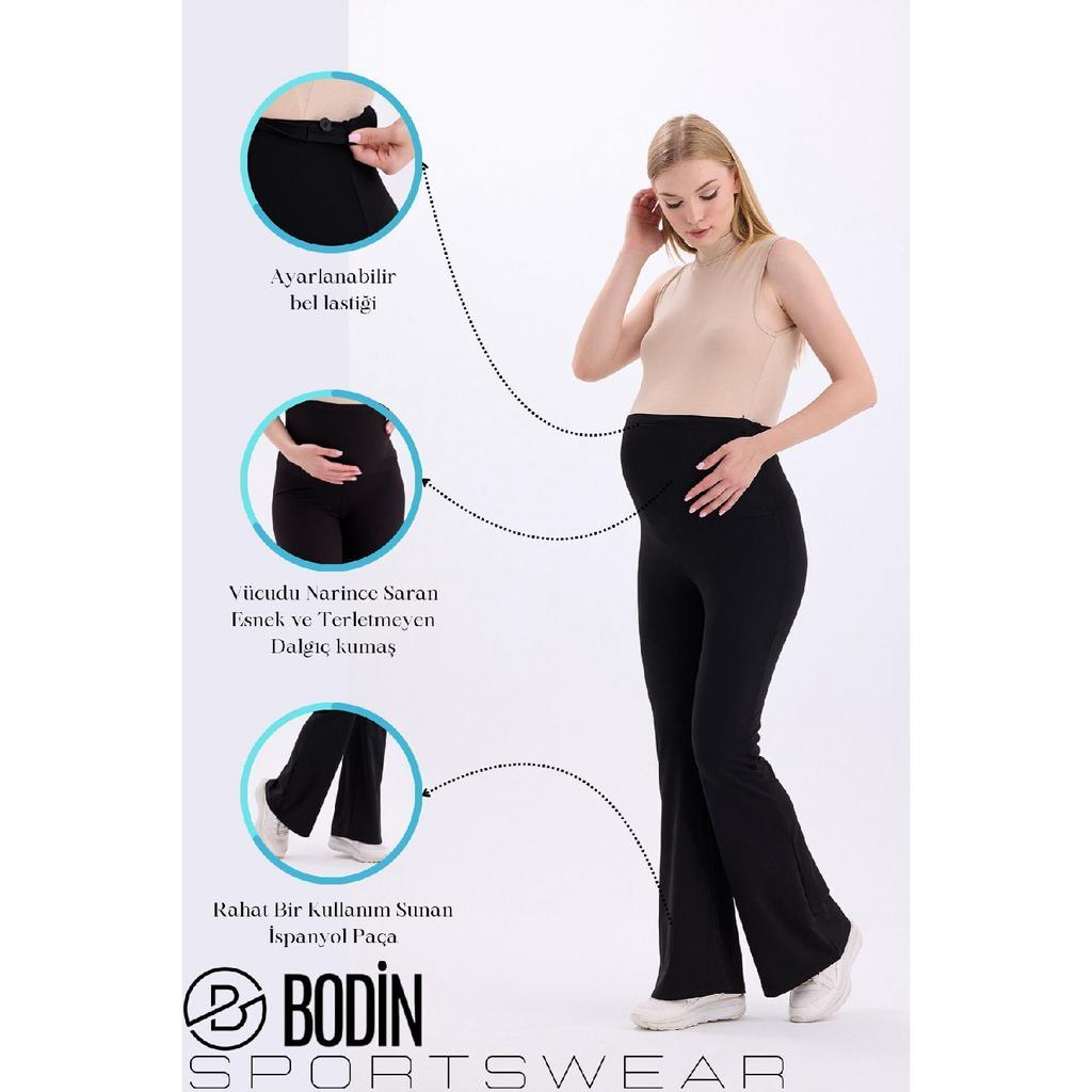 Flexible, geraffte Umstandsstrumpfhose mit verstellbarer Taille und Flanellbein