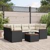 VidaXL Garden Lounge Set with Cushions 7 Pcs, Patio Sofas, Patio Furniture Set, Outdoor Furniture, Black 3258199