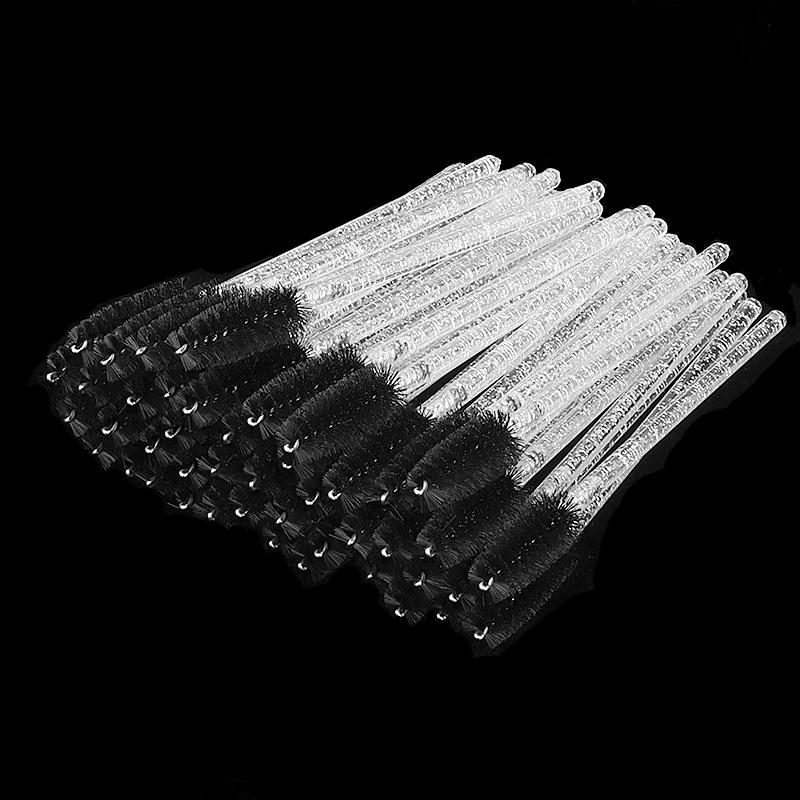 50-Pack Disposable Crystal Spiral Eyelash & Eyebrow Brushes