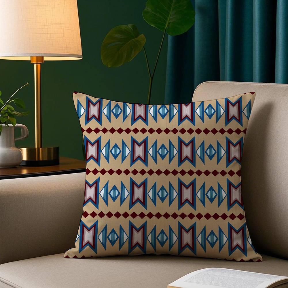 Native Fabric Pattern Pillow Case Short Plush Print Cushion Cover Square Throw Pillow Covers Sofa Home Decor