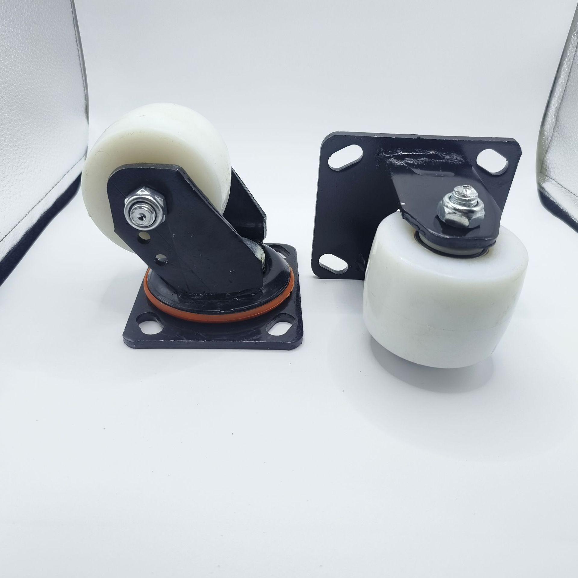 Heavy-Duty 3-Inch Swivel Nylon Caster Wheel with Low Center of Gravity Fixed with 5.75mm Bracket (Double Bearing)