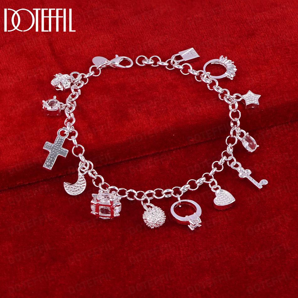 925 Sterlingové stříbro Módní přívěskový náramek Svatba Šperky