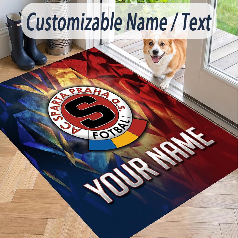 Custom Text Printed Rug Sparta Prague Non Slip Floor Carpet For Home Room Decor