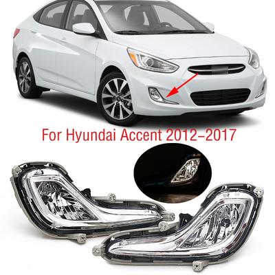 Foglight Foglamp For Hyundai Accent 2012 2013 2014 2015 2016 2017 Car Front Bumper Fog Light Lamp DRL Daytime Running Light