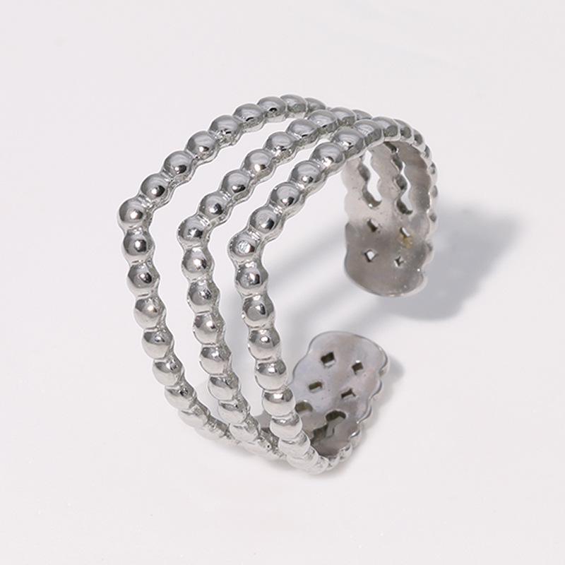 18K Gold Plated Stainless Steel Open Ring: Simple, Versatile, Niche Design, Colorfast Titanium Steel