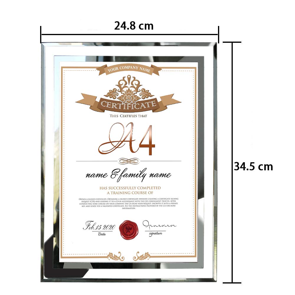 PARIS LOVER Photo Stand A4 Photo Frame Glass Poster Frame Stylish Award Frame Celebration Gift