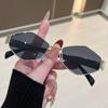 Fashion Polygonal Women Sunglasses  Vintage Brand Rhombus Ladies Sun glasses Shades Unique Metal Frame Punk Eyewear Men