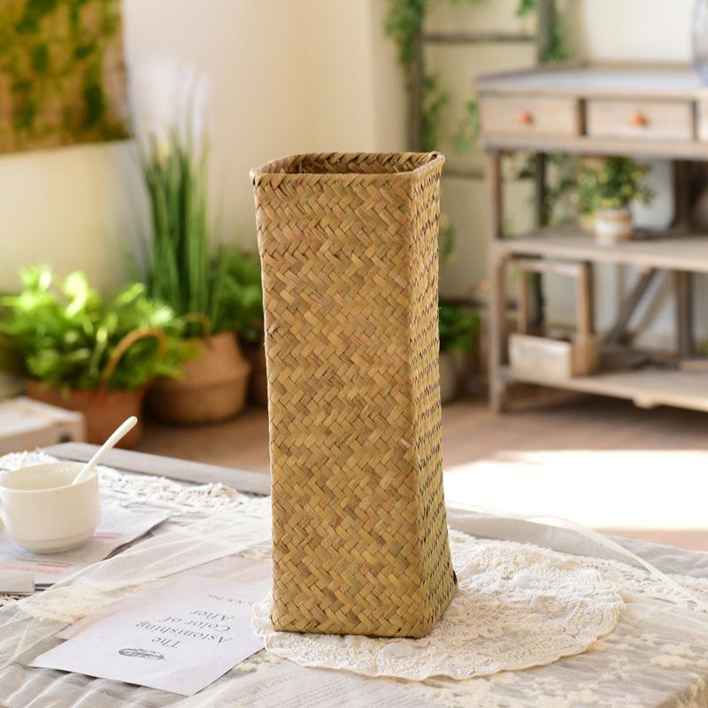Handmade Woven Flower Vase Creative Flower Basket Weaving Room Flower Arranger Gypsophila Dried Flower Pot Home Decoration