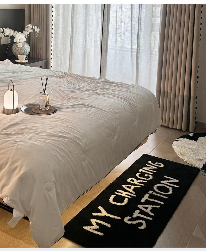 Korean Style Thickened Non-Slip Bathroom Floor Mat with Personalized Letter Flocking - Water-Absorbing Foot Pad/ Carpet