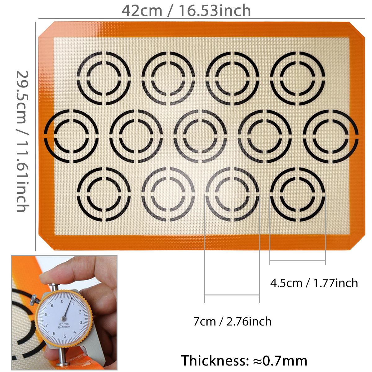 

1 / 2PCS Silicone Baking Mats for Oven, Thickened Reusable Non Stick Heat Resistant Bakeware Sheets Liner, for Cookies Macaron