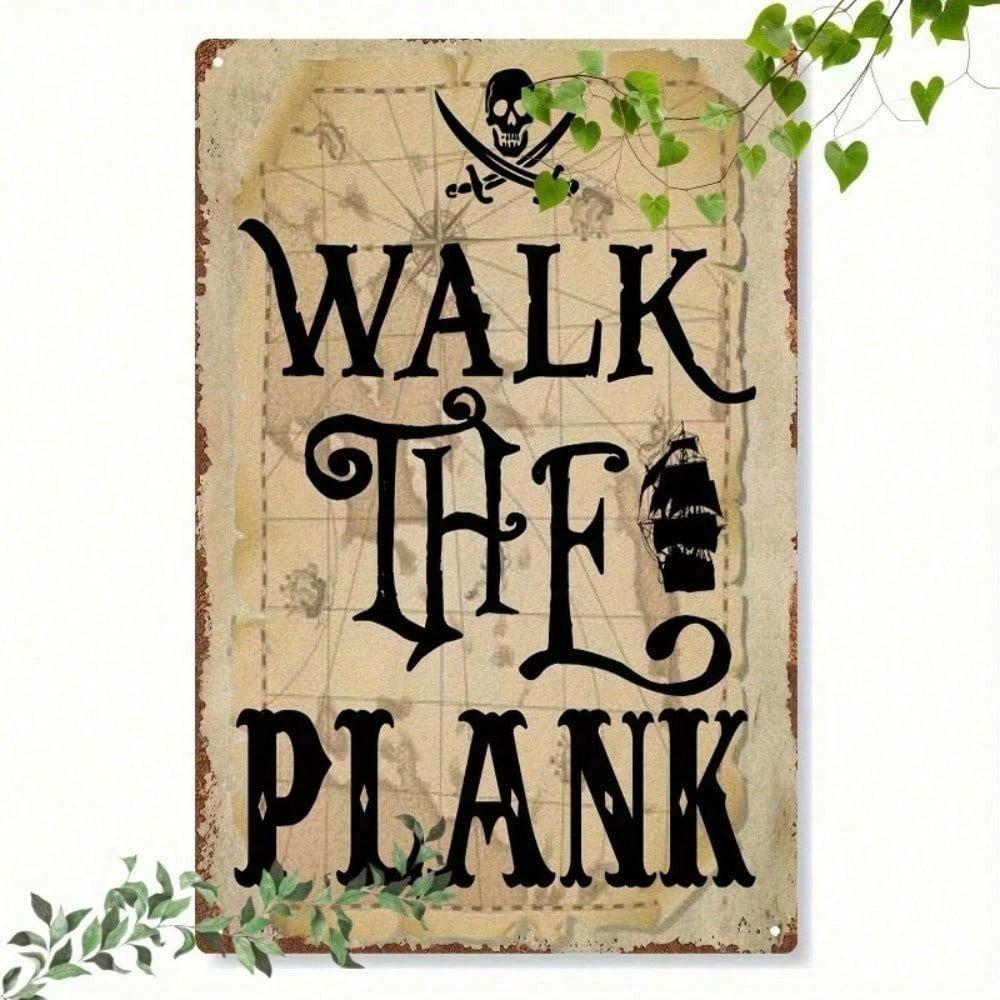 Metal Wall Art Pirate Skull Retro Poster for Home Bar