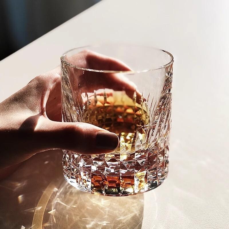 Pure Hand Engraving Old Fashion Tumbler Lowball Whisky Glass Classic Wheat Awn Figure Xo Liquor Wine Rocks Whiskey Cup Gift Box