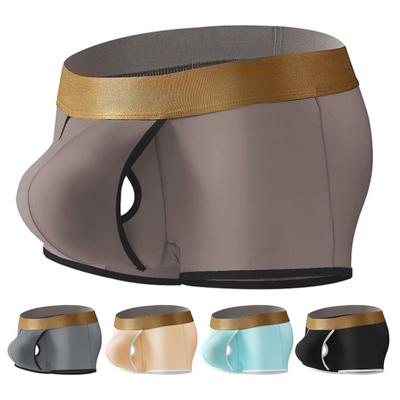 Boxer da uomo, vita media, elastico in vita, pantaloncini convessi a U, tinta unita, traspiranti, linee morbide, ad asciugatura rapida