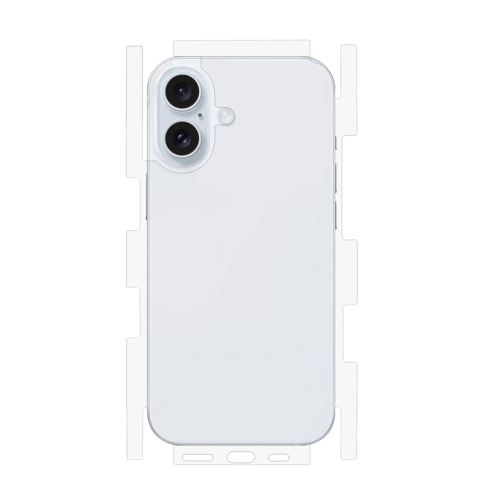 

For iPhone 16 Plus Back Screen Protector Soft TPU Ultra Clear Cell Phone Back Cover Film A