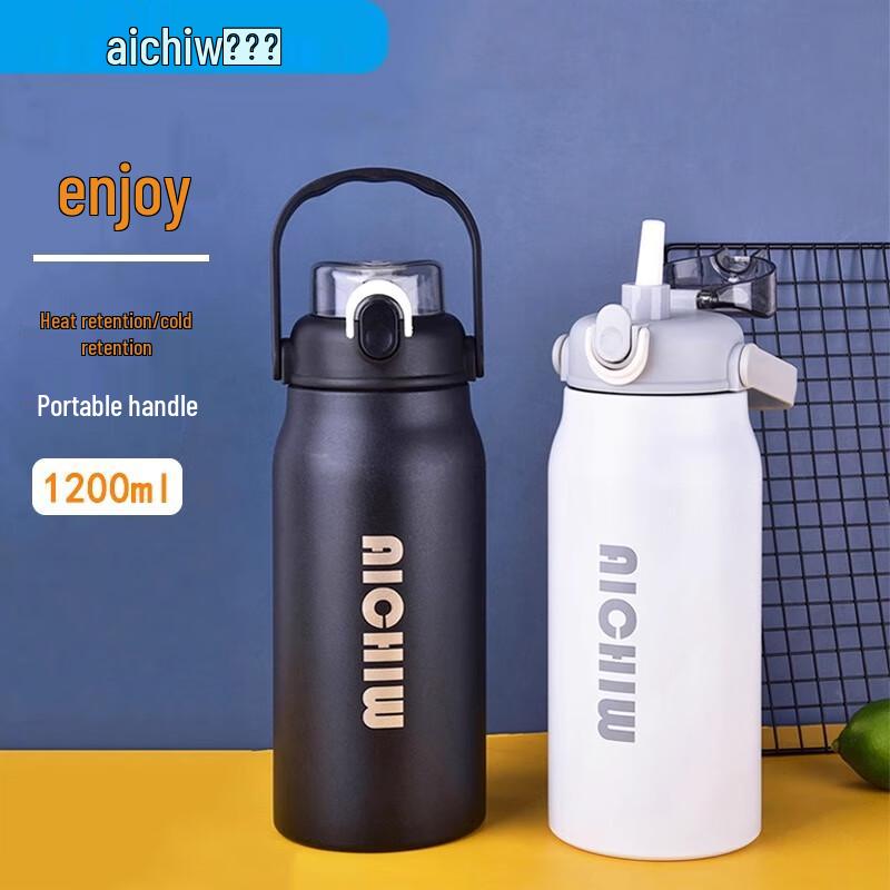 Ai Qi Wu Stainless Steel Insulated Straw Sports Bottle