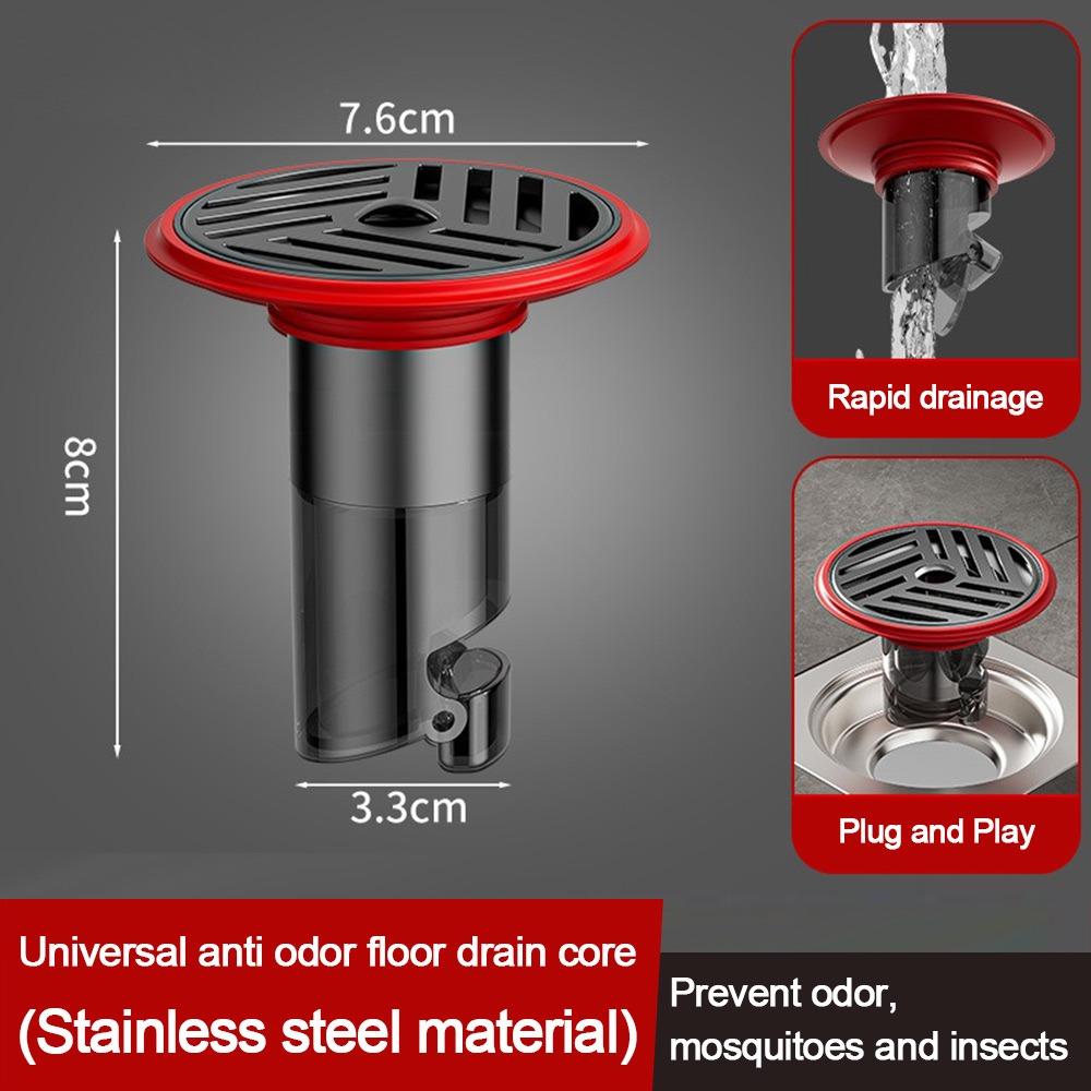 Bouchon de filtre de vidange en acier inoxydable, anti-reflux, bouchon de filtre de vidange de sol de douche, fournitures de salle de bains
