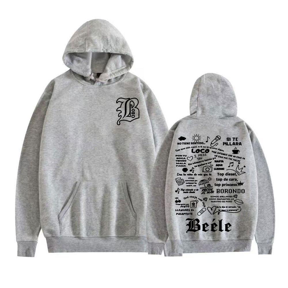 Rapper Beele Borondo Tour 2025 Print Hoodies Men Women Comfort Fleece Long Sleeve Pullovers Harajuku Hip Hop Fashion Sweatshirts