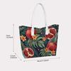 Vintage Pomegranate Print Casual Tote Bag Fashion Ladies Daily Large Capacity Shopping Shoulder Bag