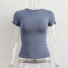 Summer Basic Round Neck Short-Sleeved T-Shirt for Women, Tight-Fitting, Sexy, European and American Style, Simple Pure Color, Versatile Top for Women