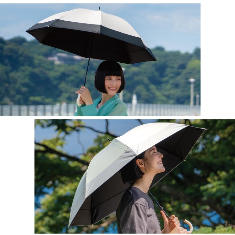 Long Shade Shade UV Heat Rain or 55cm Perfect for and Stylish and Cute for Simple and Solid Product [2025] Wpc. Umbrella, Brown, 100% Protection, 100%