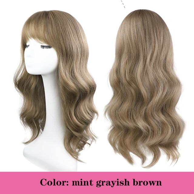 Dlouhá kudrnatá syntetická paruka se středovou ofinou tmavě hnědá paruka z přírodních kudrnatých vlasů ženská Cosplay paruka paruka z tepelně odolných vláken