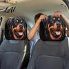 Humorous Car Seat Protectors Scary Ghost Face Headrest Covers Funny Expression Auto Spooky Cartoon Decoration for SUV Truck Elastic Vehicle Interior