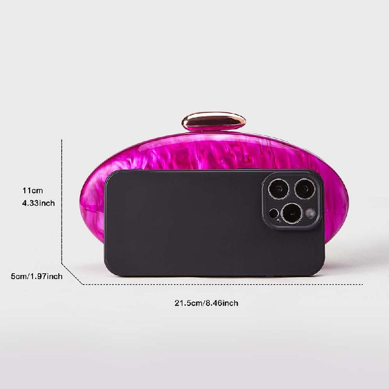 Shell Clutch Evening Party New Crossbody Fashion Oval Acrylic Wedding Shoulder Women's Small Handbag Round Bag Luxury Brand Bag