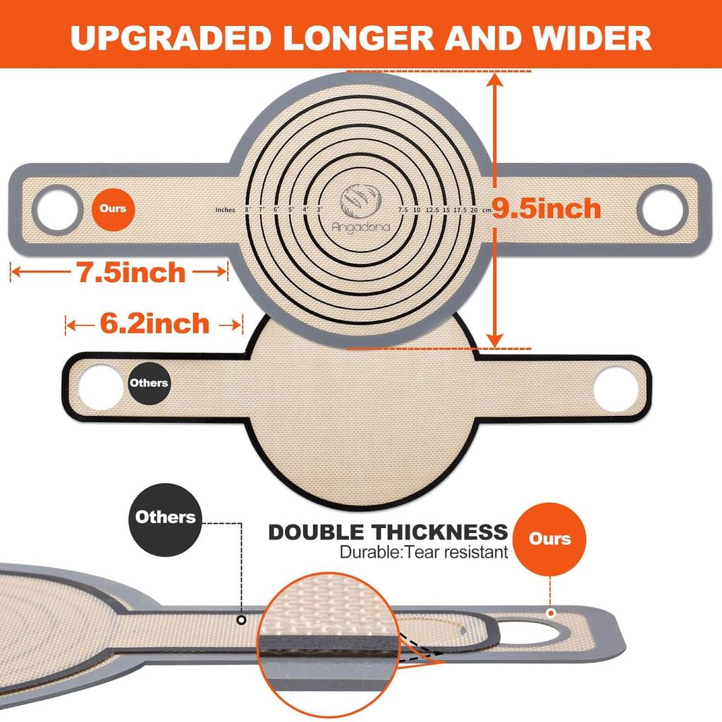 Large Silicone Bread Sling Dutch Oven - 9.5 Inch Non-Stick & Easy Clean Reble Silicone Bread Baking Mat. With Extra Long Handles Bread Baking Sheet